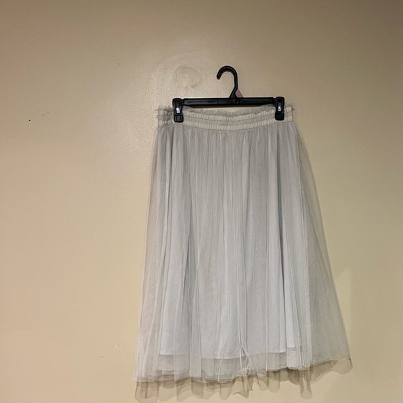 Lauren Conrad LC Tulle Tutu Skirt, Gray Elastic Waist Drawstring Size Women's M - Picture 3 of 6